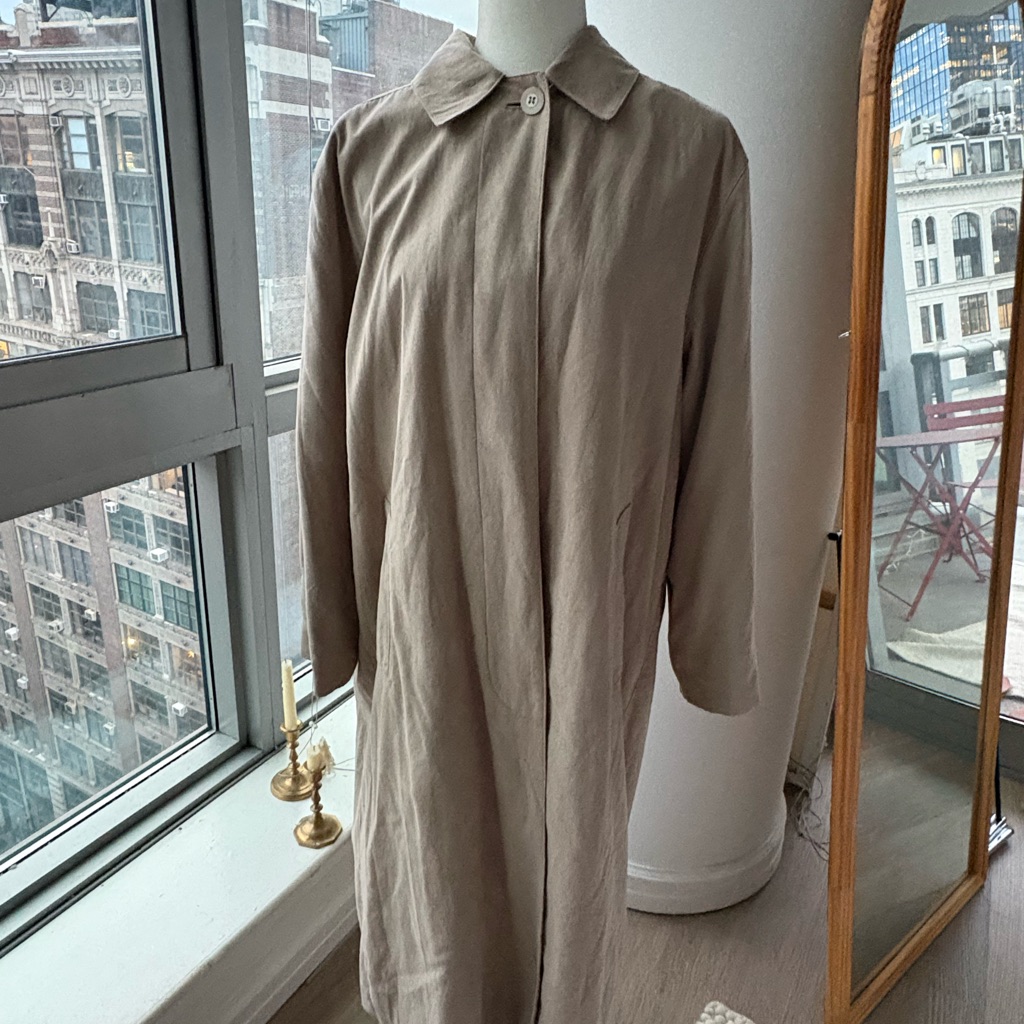 London Fog Taupe Long Trench Coat